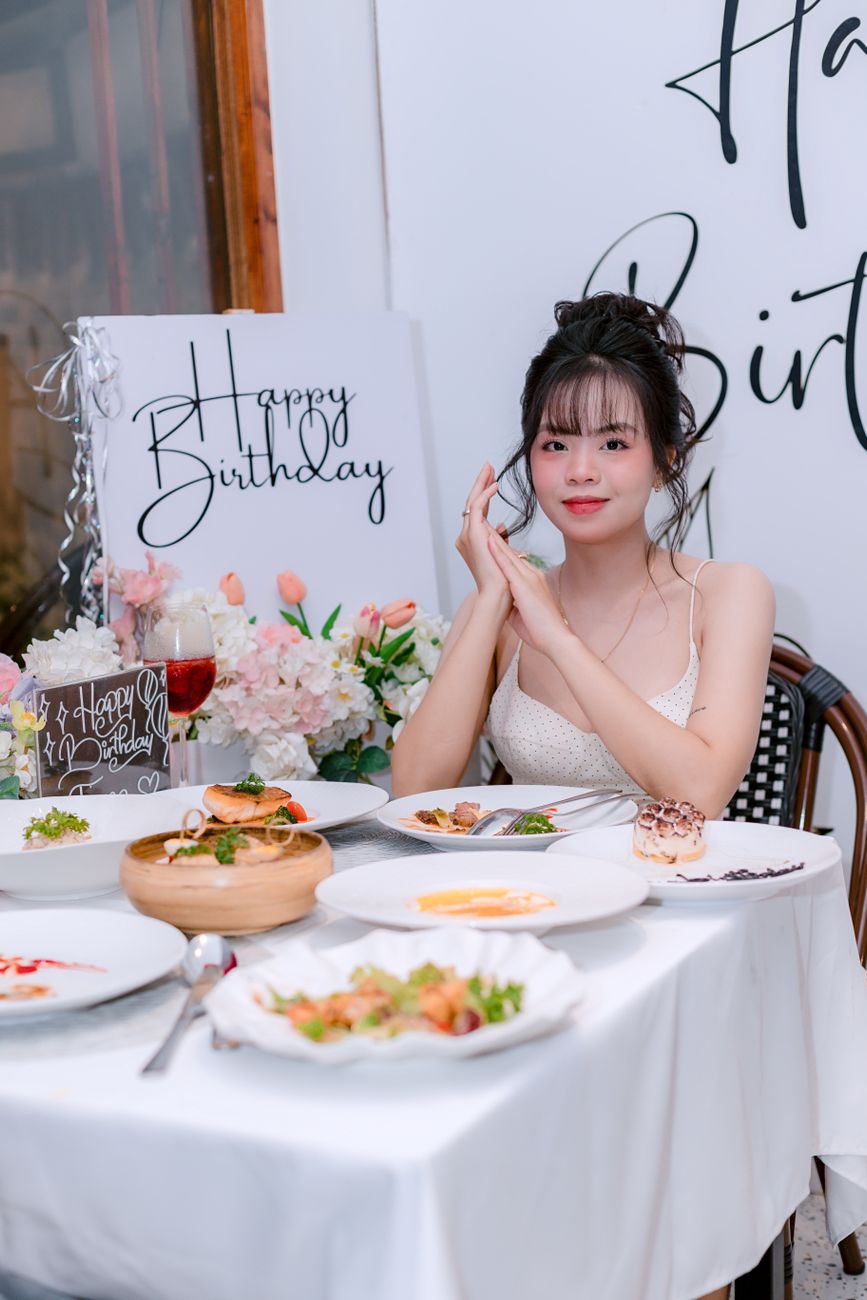 elegant birthday celebration with dining setup