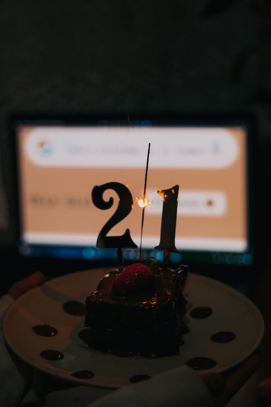silhouette of birthday cake