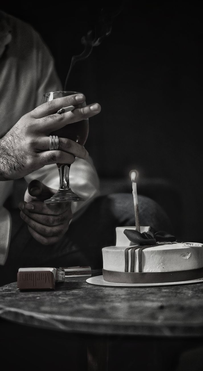 elegant black and white celebration with cake