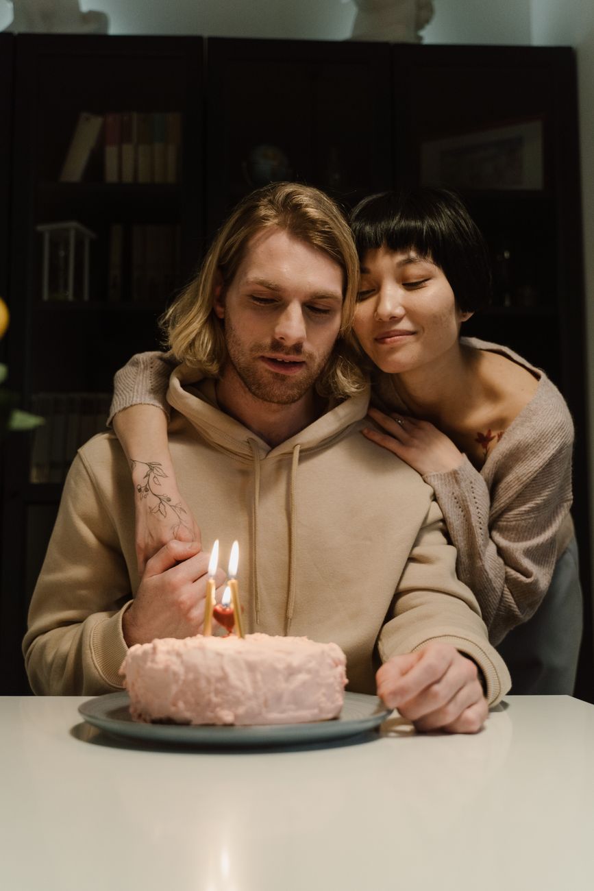 cake in front of a couple